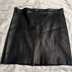 Alice + Olivia black real leather mini skirt.